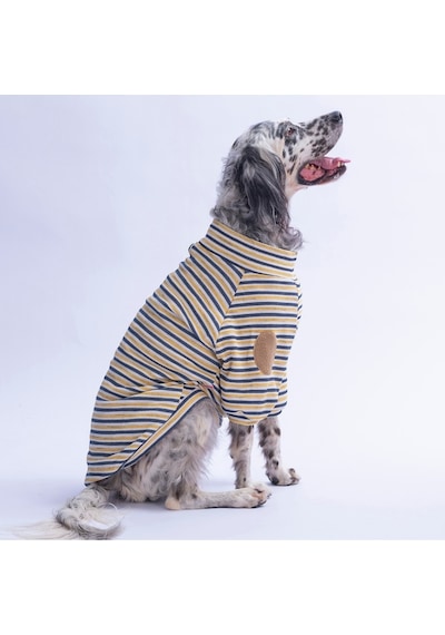 Sarı Marseille Orta-büyük Irk Çizgili Köpek Sweati Köpek Kıyafeti