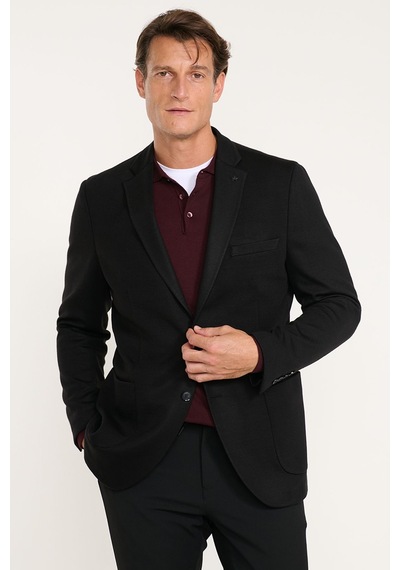 Ac&Co / Altınyıldız Classics Erkek Sıyah Yünlü Slim Fit Dar Kesim Mono Yaka Torba Cepli Blazer Ceket Siyah Ac&Co / Altınyıldız Classics Erkek Sıyah Yünlü Slim Fit Dar Kesim Mono Yaka Torba Cepli Blazer Ceket Siyah