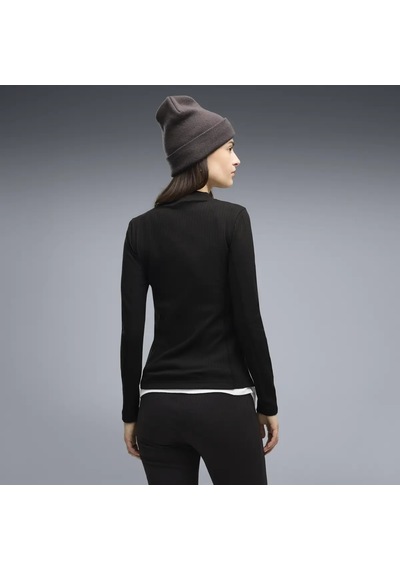 Puma Her Slim Rib Longsleeve Siyah Kadın T-shirt