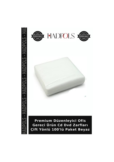 Premium Düzenleyici Ofis Gereci Ürün Cd Dvd Zarfları Çift Yönlü 100'lü Paket Beyaz
