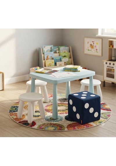 Missidea Minderkit Eğitici Zar Minder 33x33 Cm - Lacivert Anaokulu Ve Kreş Donanımı-1 Adet