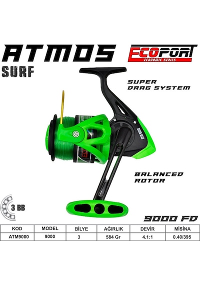 Ecoport Atmos 8000 Fd Surf Olta Makinası 8 Bb