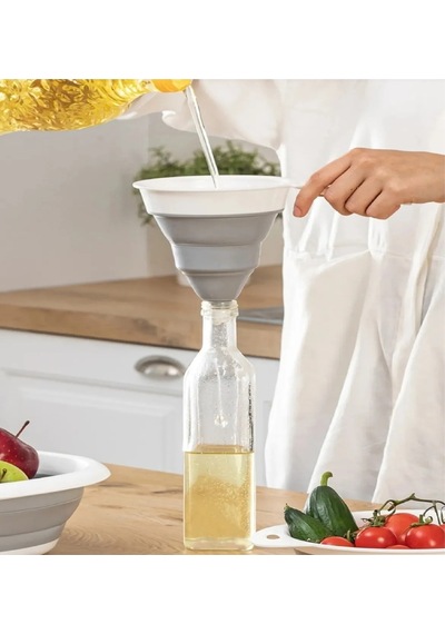 Katlanılabilir Pratik Saplı Huni Sızdırmaz 16 Cm Huni Yağ Hunisi Süzgeç Plastik Diğer