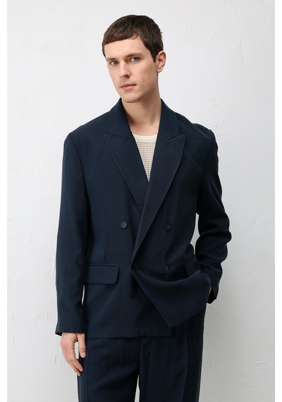 Antioch Modal Karışımlı Relaxed Fit Erkek Blazer Ceket Lacivert
