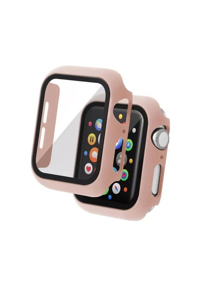 Apple Watch Uyumlu 360 Derece Koruma Watch Seri 1 2 3 4 5 6 7 8 Se Ultra 38mm 40mm 42mm 44mm Kasa Ve Ekran Koruyucu 38mm Pembe Çok Renkli