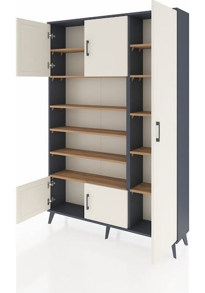 Arges Dolap 11 Raflı 5 Kapaklı 132x30x195 Antrasit-aytaşı/çam Antrasit Arges Dolap 11 Raflı 5 Kapaklı 132x30x195 Antrasit-aytaşı/çam Antrasit