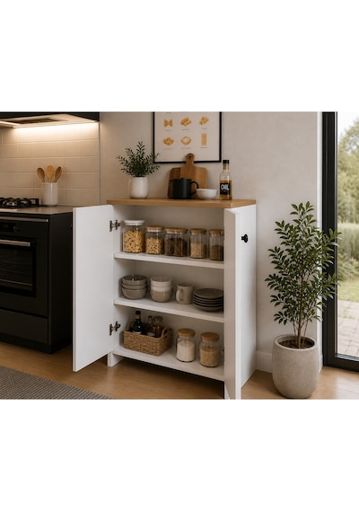 Çeltikçi Model 2 Kapaklı Çok Amaçlı Dolap Ayakkabılık Kitaplık Banyo Dolabı Mutfak Dolabı Beyaz-safir Meşe Çeltikçi Model 2 Kapaklı Çok Amaçlı Dolap Ayakkabılık Kitaplık Banyo Dolabı Mutfak Dolabı Beyaz-safir Meşe