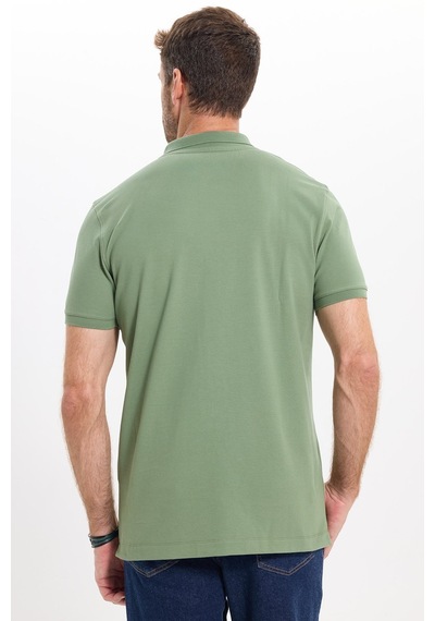 Tudors Erkek Slim Fit Dar Kesim Premium Seri %100 Pamuk Yumuşak Dokulu Merserize Yeşil Polo Yaka Tişört-50941