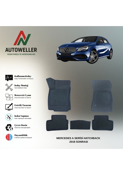 Mercedes-benz A Serisi 2018 Sonrası W177 Uyumlu Havuzlu Oto Paspas Hatchback