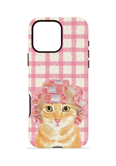 Apple iPhone Uyumlu 16 Pro Max Vorian Çift Katmanlı Magsafe Kılıf Pink Picnic Cat