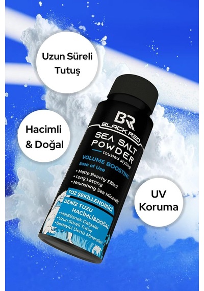 Br Deniz Tuzu Toz Wax - Sea Salt Powder Orta Tutuşlu Hacimlendirir Anti Uv Saç Şekillendirici