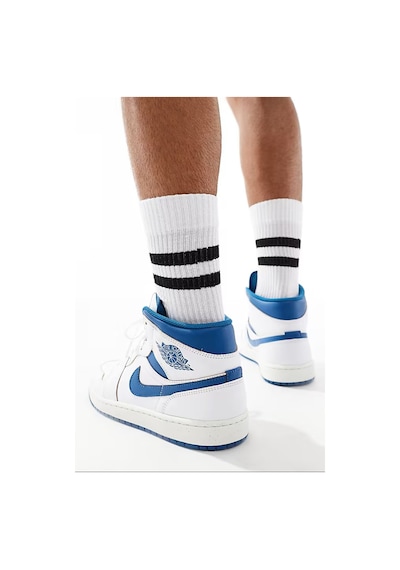 Nike Air Jordan 1 Mid Special Edition Leather Unisex Sneaker Hakiki Deri Bilekli Günlük Spor Ayakkabı Beyaz
