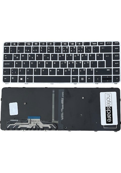 Hp Uyumlu Elitebook Folio 1040 G3 M5r95av Işıklı Klavye Siyah Tr Gümüş Çerçeveli