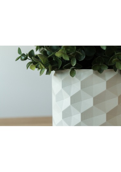 İskandinav Tarz Dekoratif Saksı Geometrik 3d Baskı Modern Bitki Saksısı, Minimal Ev Dekoru