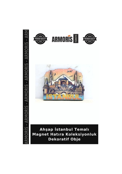 Ahşap İstanbul Temalı Magnet Hatıra Koleksiyonluk Dekoratif Obje Çok Renkli