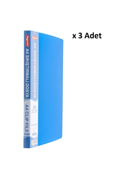 Bigpoint Sıkıştırmalı Dosya A4 Mat Mavi X 3 Adet Diğer