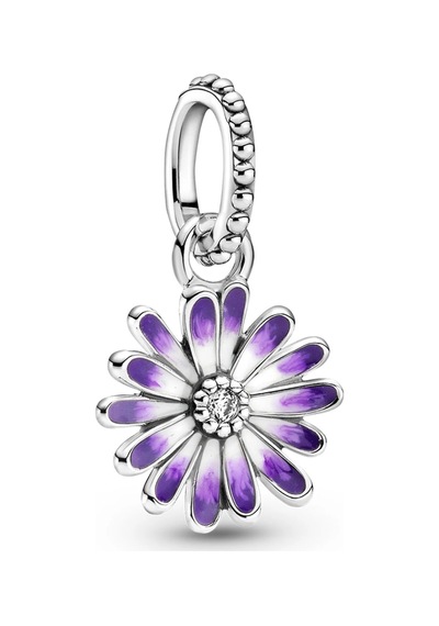 Nur Silver Mor Renkli Çiçek Gümüş Charm Nur-bl00055