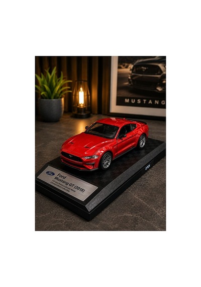 1:26 Ölçek Ford Mustang Diecast Model Araba Özel Standlı Kapıları Açılır Ford Mustang 2018 Gt Model 51532554