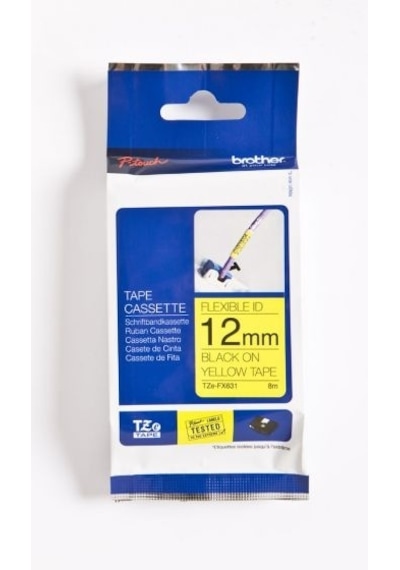 Tonersepeti Brother Tze-fx631 Sarı Üzerine Siyah Muadil Etiket Şeridi