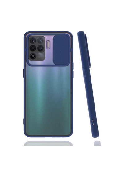 Oppo Reno 5 Lite Kapak Lensi Açılır Kapanır Kamera Korumalı Silikon Kılıf