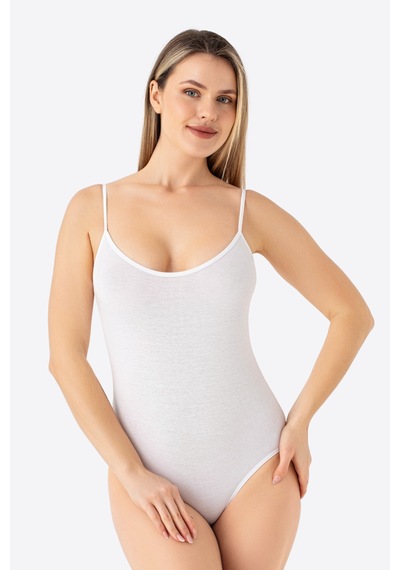 Arma Yıldız Kadın İp Askılı Çıtçıtlı Atlet Body Zıbın Pamuklu Likralı Beyaz Siyah 2'li Paket Renkli