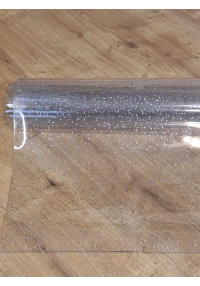 Kalın Pvc Masa Koruyucu 1.2 Mm Mika Örtü, 80 Cm En, Işık İle Renk Değiştiren Desen Şeffaf
