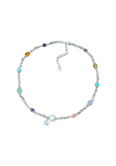 Sertifikalı Aa+ Peridot &ametist-kehribar-inci-sitrin-mercan-turkuaz Doğal Taş Çelik Kadın Kolye Çok Renkli Sertifikalı Aa+ Peridot &ametist-kehribar-inci-sitrin-mercan-turkuaz Doğal Taş Çelik Kadın Kolye Çok Renkli