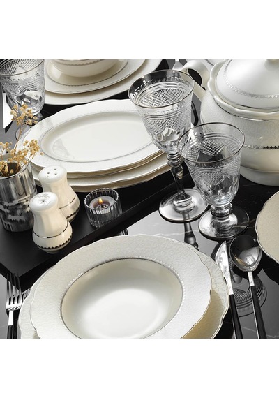 Kütahya Porselen Bone Olympos 62 Parça 1138020 Desenli Yemek Takı