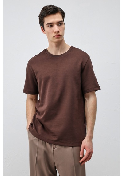 Antioch Regular Fit Basic Erkek T-shirt Koyu Kahve