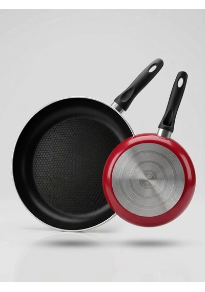 Lb Tava 28 Cm Alüminyum Yapışmaz Tava Non Stick Kırmızı Tava Günlük Mutfak Kullanımı İçin İdeal Çok Renkli
