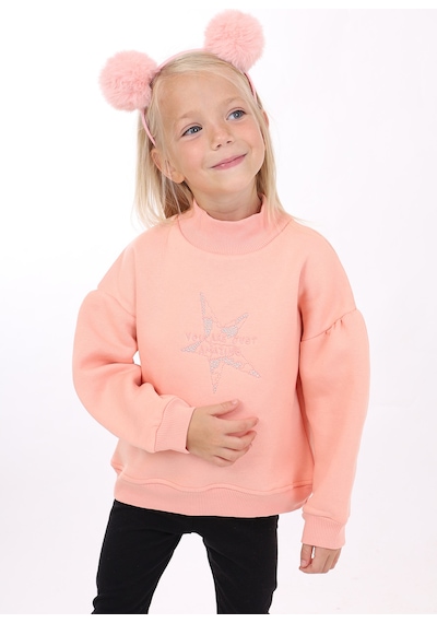 Toontoy Kız Çocuk Nakışlı Sweatshirt Somon