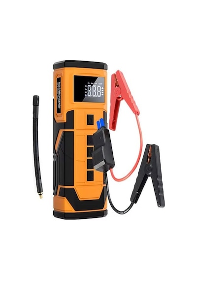 Auhma A5577 4'ü 1 Arada Akü Takviyeli Şarjlı Hava Pompası 8.000 Mah Powerbank & Dijital Fener