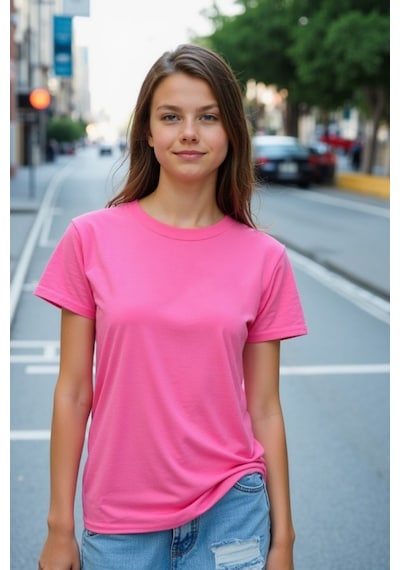 Cloise Şeker Pembe Çocuk T-shirt Kız Erkek Unisex %100 Pamuk Şeker Pembe