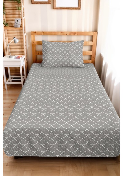 Gri Geometrik Modern Genç Odası Tek Kişilik Pike Takımı-iskandinav 160x220 Cm Kapitone Yatak Örtüsü Bohem Doku Kabuğu