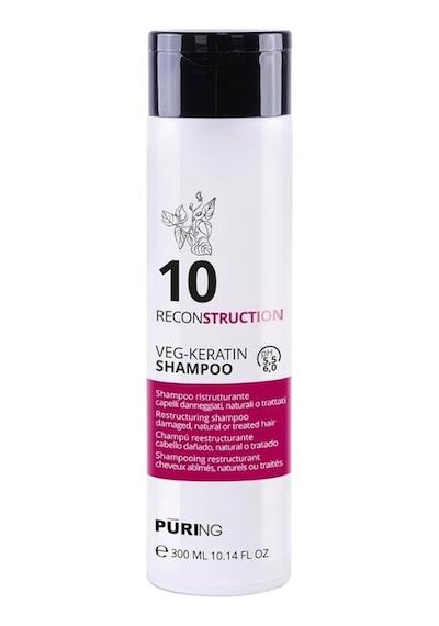 Purıng 10 Reconstruction Yıpranmış Saçlar İçin Bitkisel Keratin Ve Amino Asitli Onarıcı Şampuan 300ml Kuru - Yıpranmış