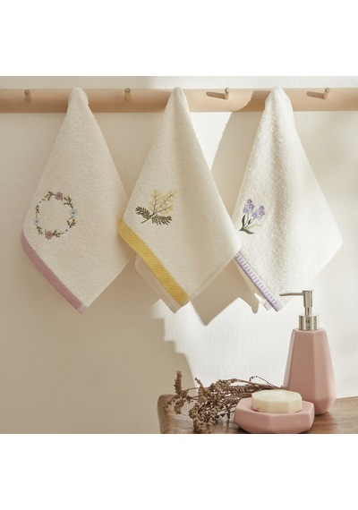 Karaca Home Rosy 3'lü Nakışlı El Havlusu Seti