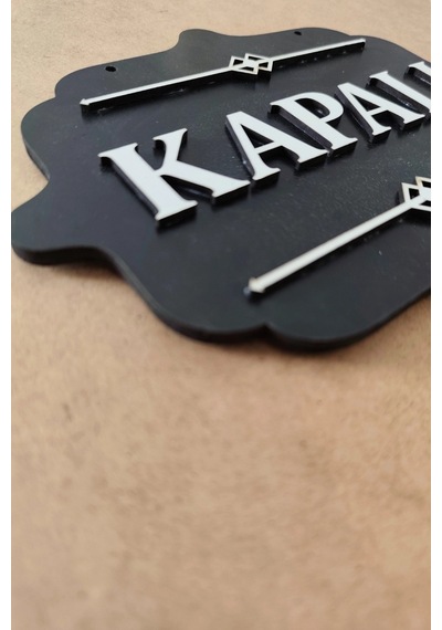Ahşap Dekoratif Kesim Açık-kapalı Yazısı - Siyah