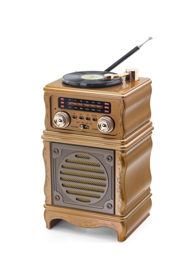 Bluetooth Nostaljik Fm Radyo Usb Tf Aux Hoparlör - Kahvereng Tdrtr