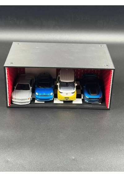 1:64 Ölçek Diecast Araba Garajı Damalı