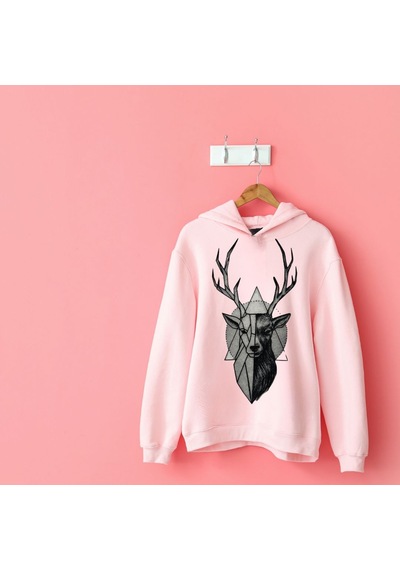 Deer Kadın Sweatshırt Pembe Renk Pembe