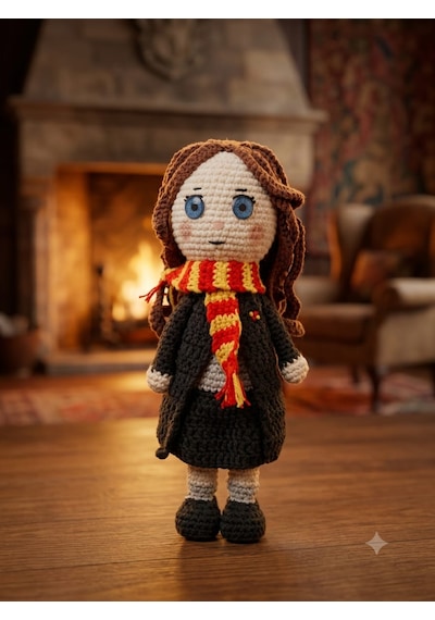 Okulun Cübbeli Cadısı Amigurumi Örgü Oyuncak - Film Karakteri Hediyelik Figür 21 Cm