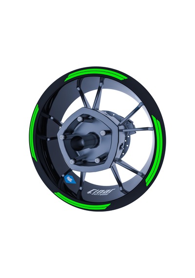 Floresan Yeşil Double Stripe Jant Şeridi Sticker Çınar Extreme