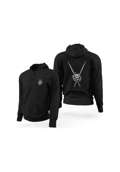Pink Floyd Nick Mason Siyah Fermuarlı Limited Edition Kapşonlu Sweatshirt Siyah