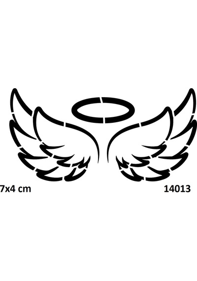 Airbrush Tattoo Melek Kanat Yapışkanlı Stencil Süsleme Ve Boyama Kalıbı