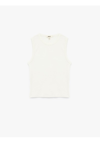 Koton Pamuklu Slim Fit Bisiklet Yaka Kolsuz Basic Tişört Ekru 6wak10178ek Ekru Koton Pamuklu Slim Fit Bisiklet Yaka Kolsuz Basic Tişört Ekru 6wak10178ek Ekru
