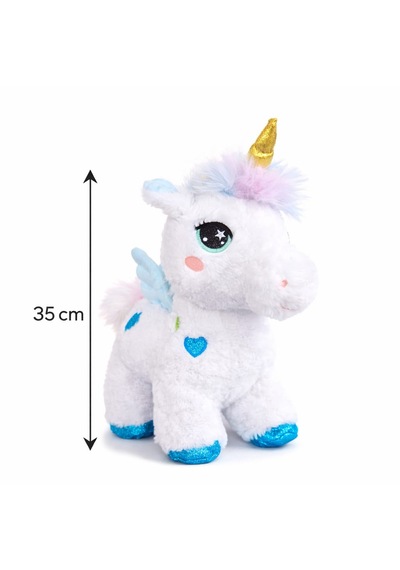 Kanatlı Boynuzlu Unicorn Pony Peluş Oyuncak 35 Cm Mavi