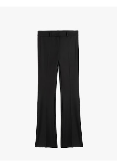 Koton Standart Bel İspanyol Paça Kumaş Pantolon Siyah 5sak40384pw Siyah