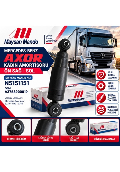 Mercedes Axor 3228 3340 4140 Ön Kabin Amortisörü Sağ Sol Maysan Mando N5151151 A3758900019