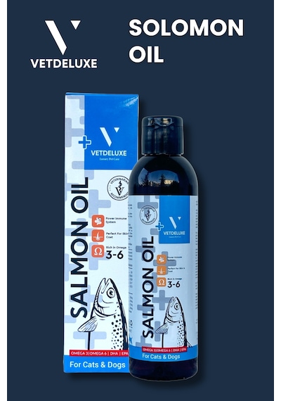 Vetdeluxe Salmon Oil Omega 3-6 Deri Tüy Sağlığını Destekleyen Somon Yağı 200 ML