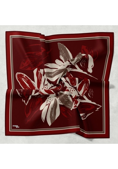 Bonjela Soft Eşarp Yonca Desen Bordo Bordo